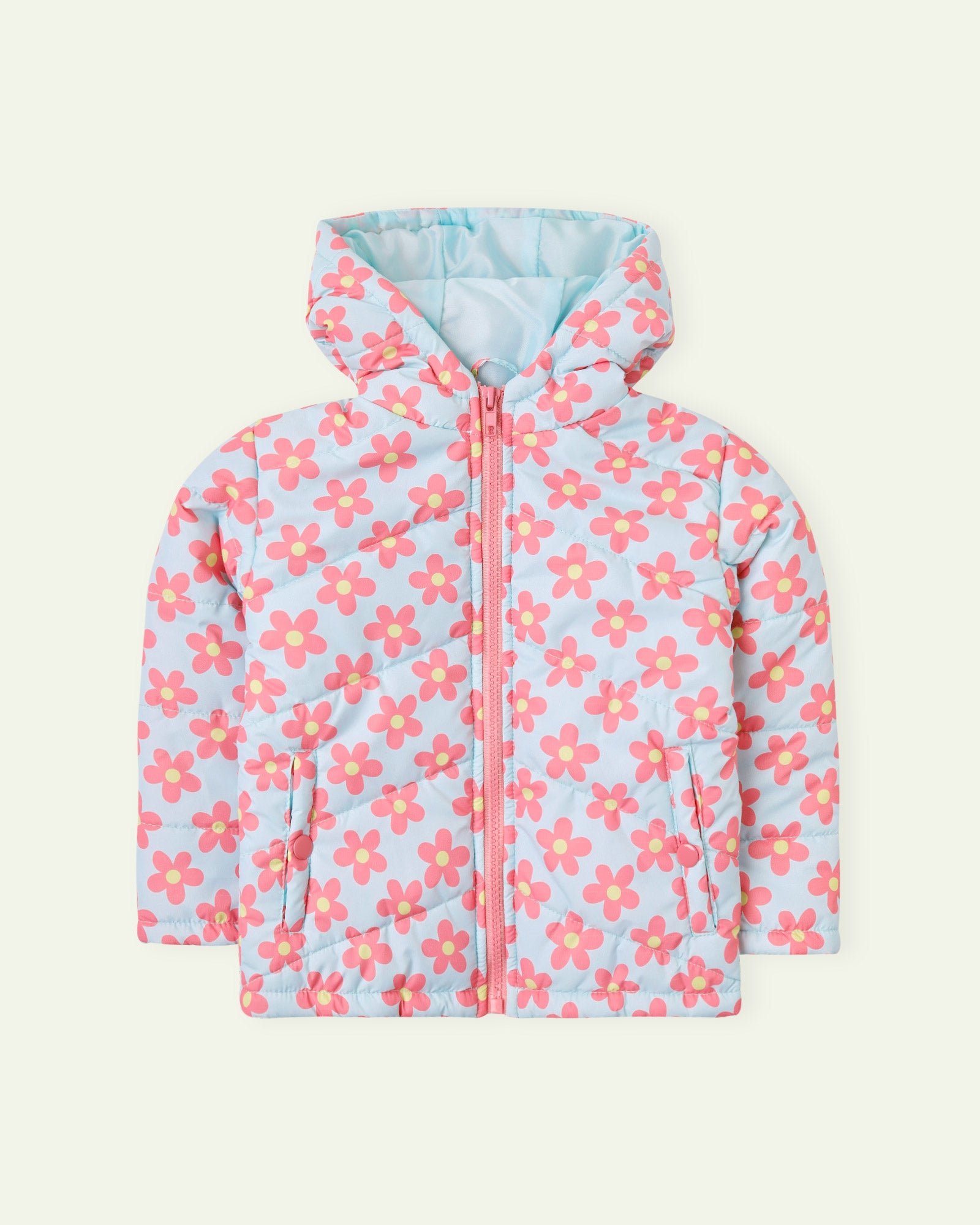 Flower Printed Puffer Jacket