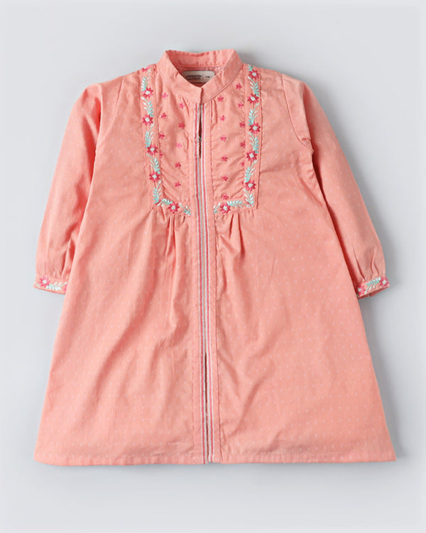 Peach Embroidered Tunic