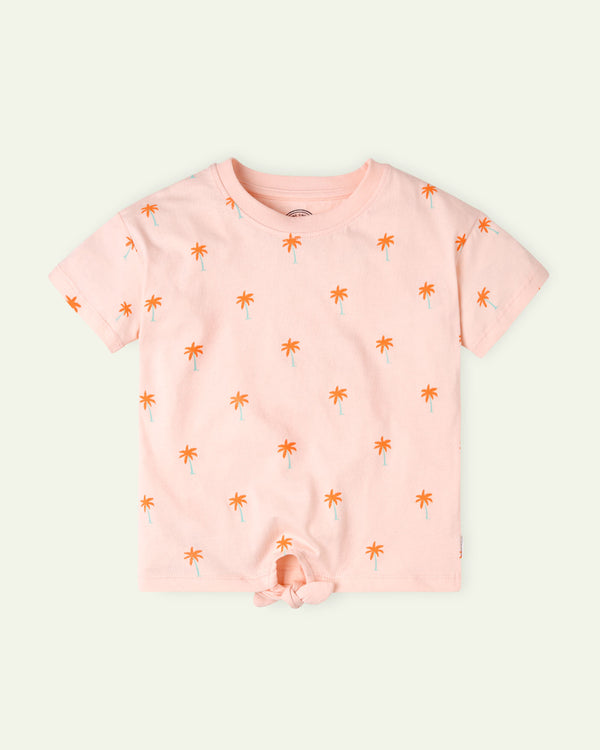Peach Printed T-Shirt