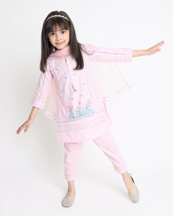 Baby Pink Embroidered Set