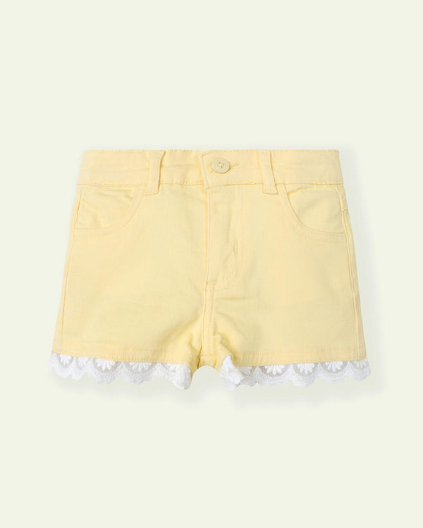 Yellow Laced Shorts