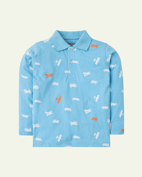 Printed Aviator Planes Polo