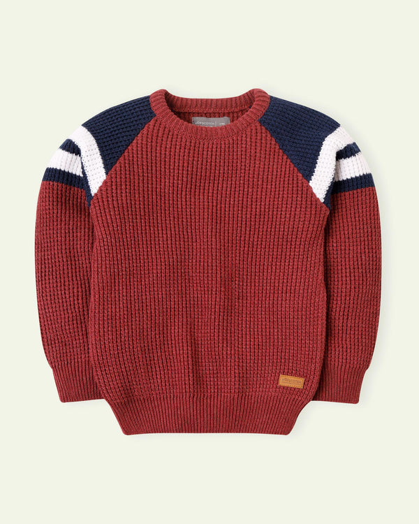 Maroon Rib Raglan Sweater