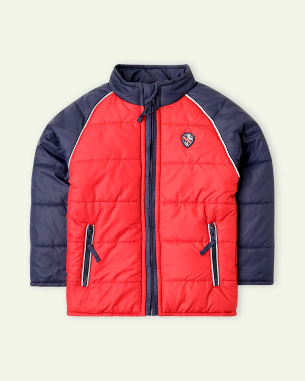 Red Raglan Puffer Jacket