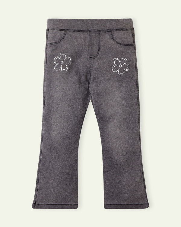 Floral Diamante Flared Jeggings