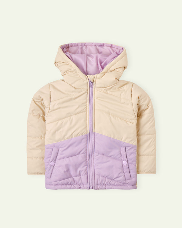 Lilac Cut and Sew Puffer Jacket