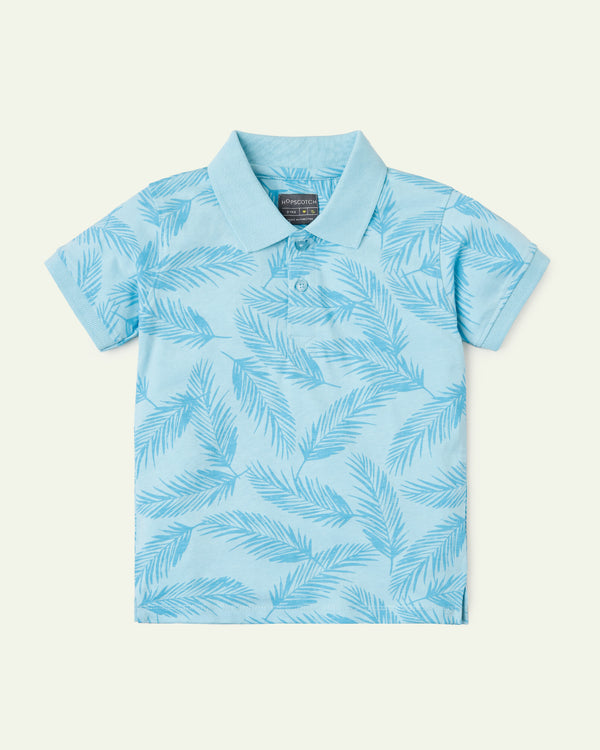 Printed Palm Leaves Polo