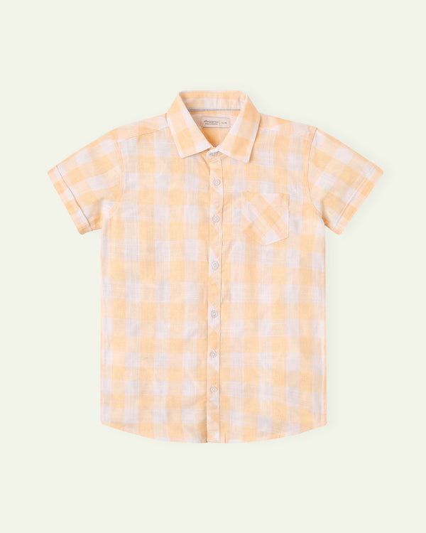 Peach Check Shirt