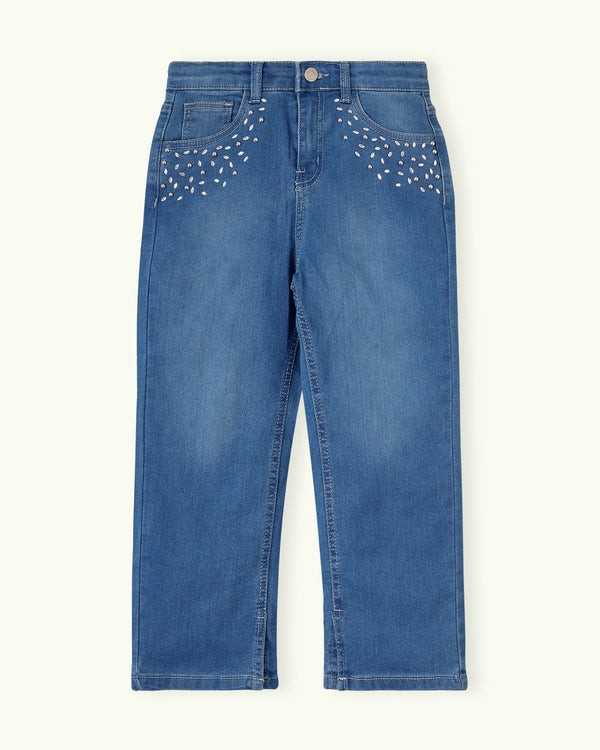 Embellished Straight Fit Jeans