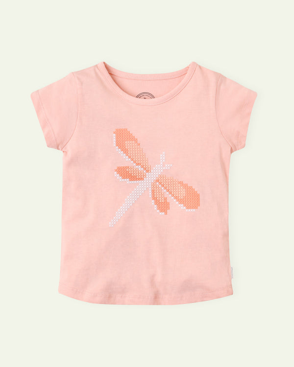 Peach Dragon Fly T-Shirt