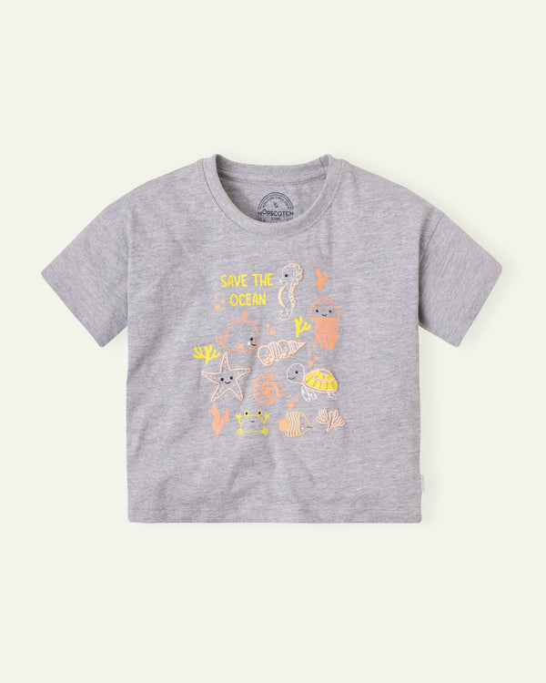 Save The Ocean Boxy Crop T-Shirt