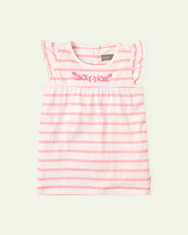 Embroidered Striped Top