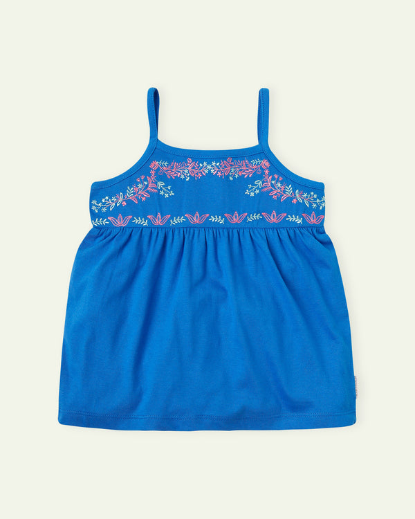 Embroidered Blue Top