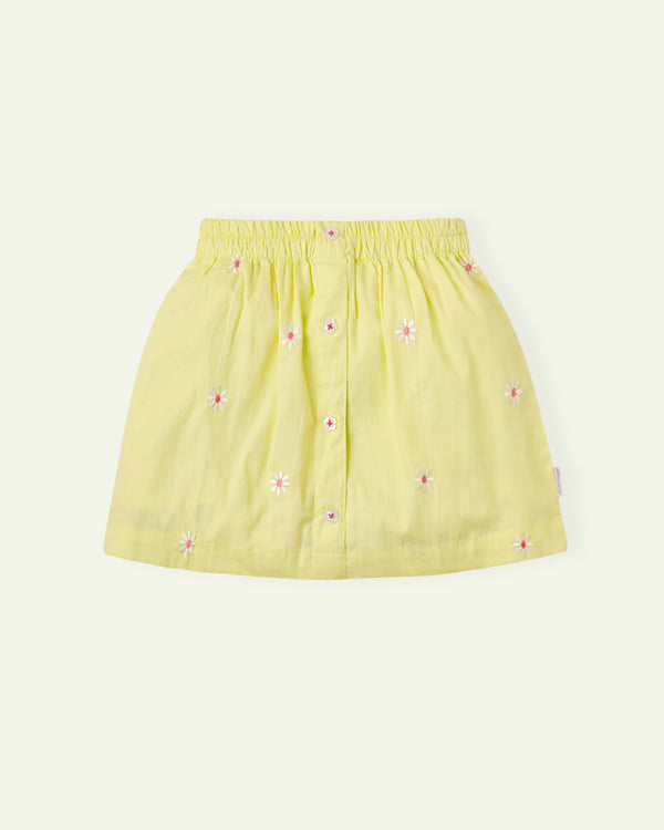 Parrot Green Embroidered Skirt