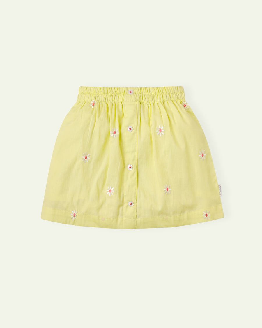 Yellow Embroidered Skirt
