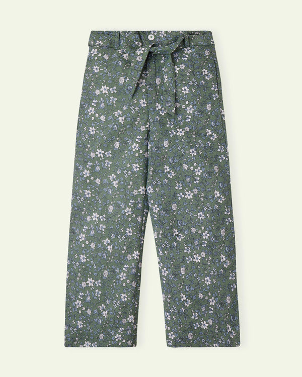 Green Printed Floral Pants