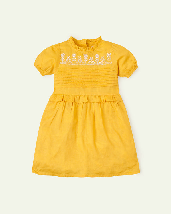 Yellow Embroidered Dress