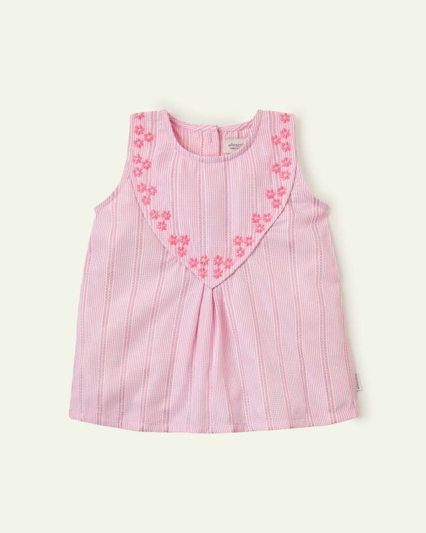 Embroidered Pink Top