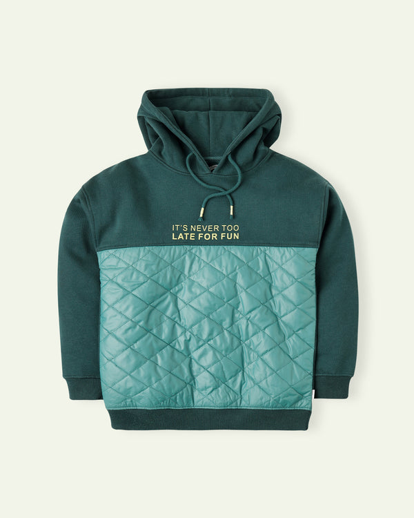 Green Quilted Hoodie