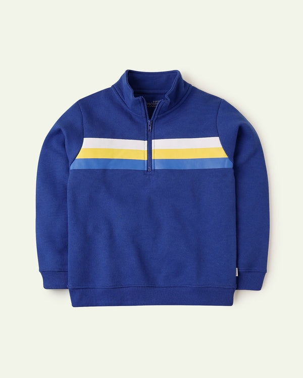 Blue Mock Neck Sweatshirt