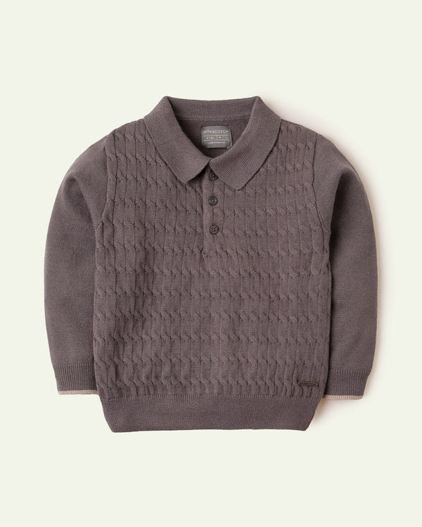 Cable Knit Polo Sweater