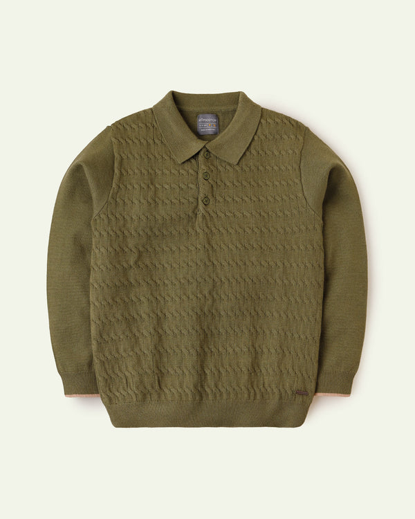 Olive Polo Sweater