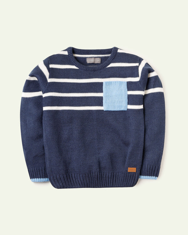 Blue Crew Neck Sweater