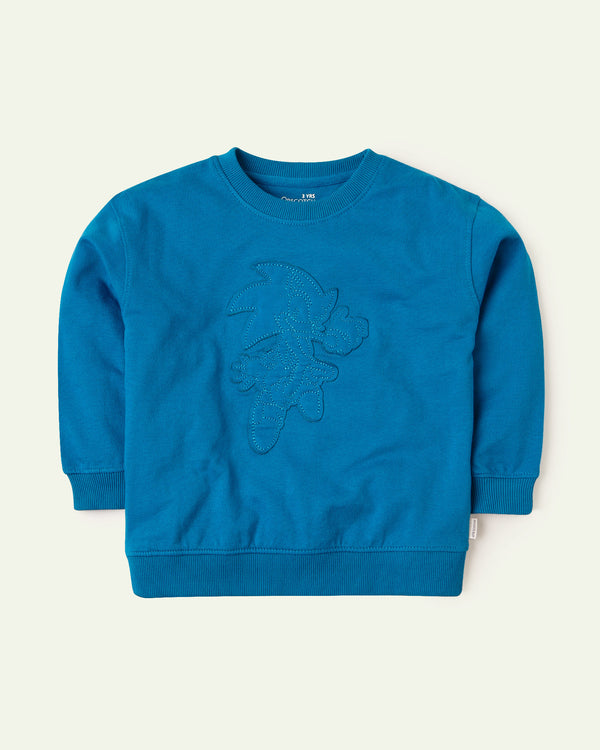 Teal Embroidered Sweatshirt