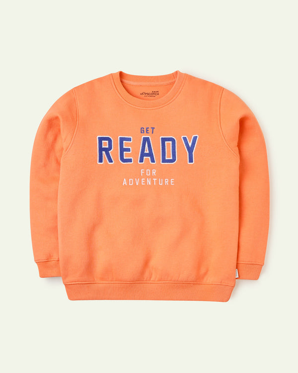 Orange Embroidered Sweatshirt