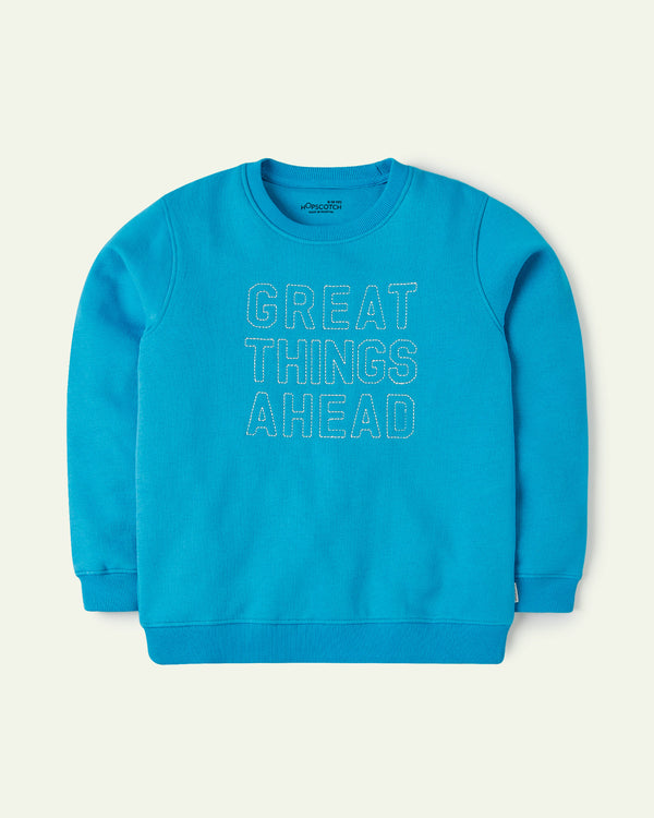 Teal Embroidered Sweatshirt