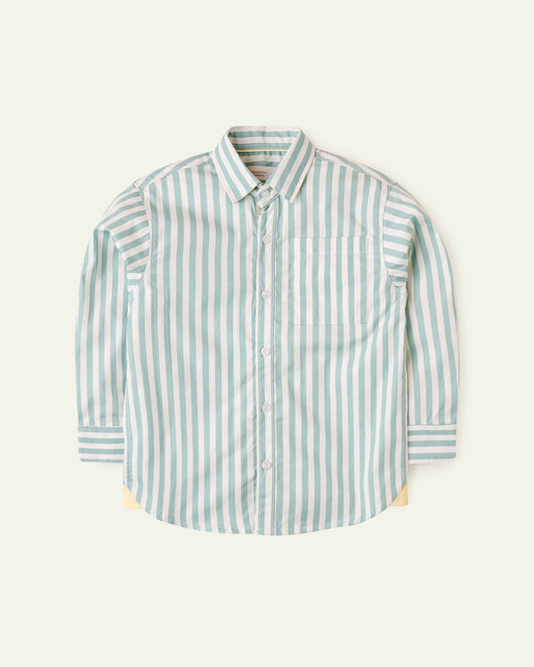 Green & White Striped Shirt