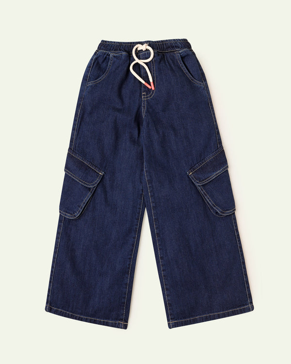 Dark Blue Cargo Jeans