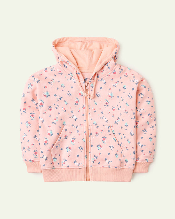 Peach Floral Hoodie