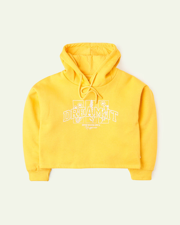 Yellow Crop Hoodie