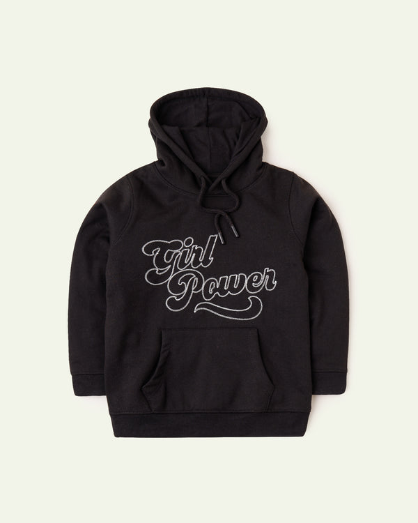 Black Embroidered Hoodie