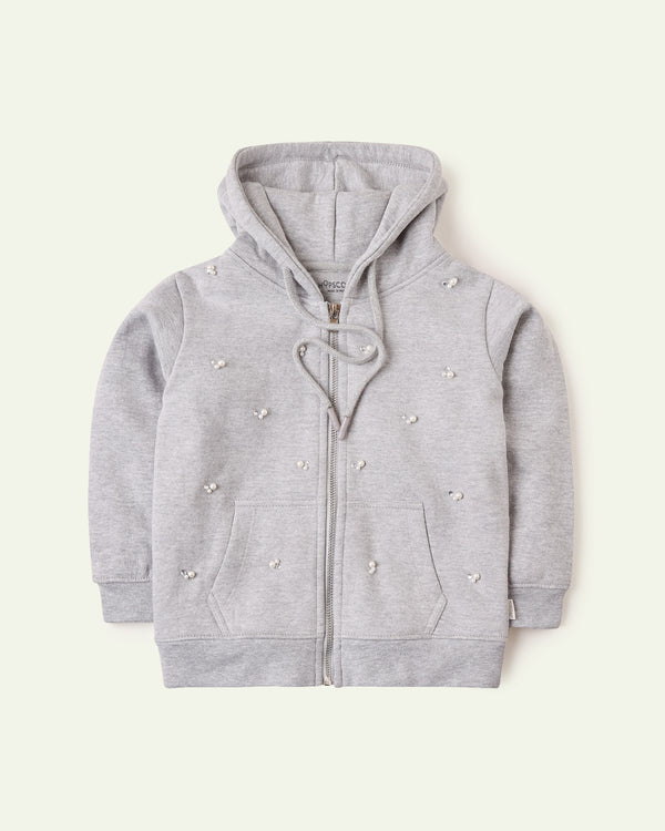 Embellished Zipper Hoodie