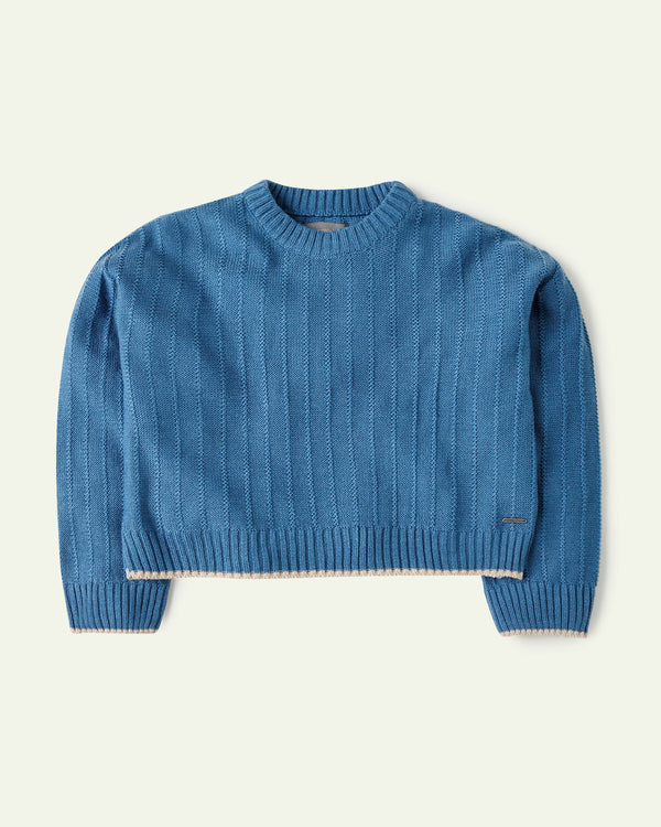 Blue Cropped Sweater