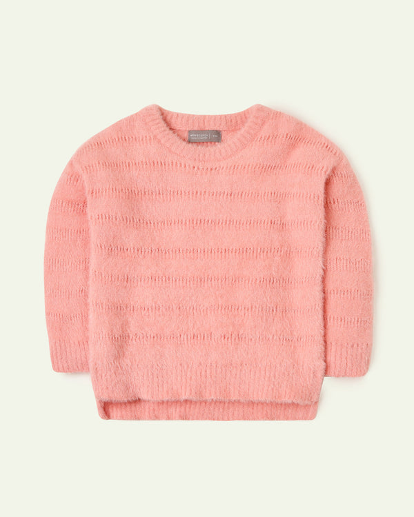 Boxy Pink Feather Sweater