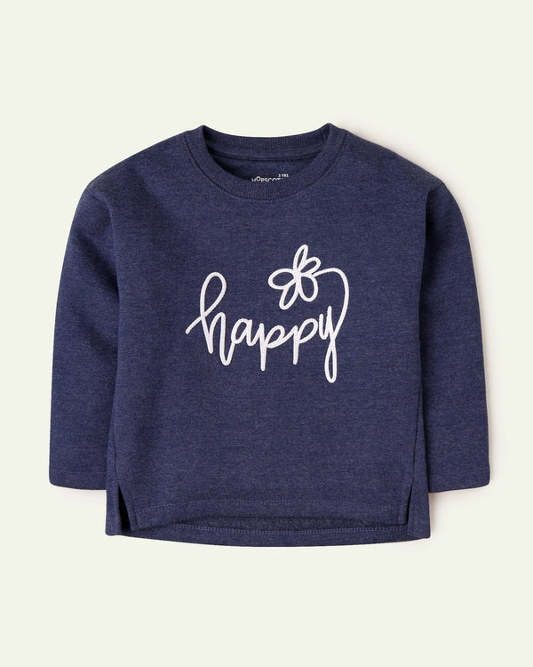 Blue Embroidered Sweatshirt