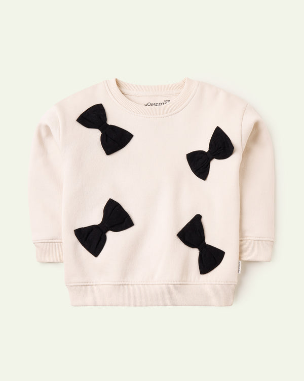 Drop Shoulder Bow Sweatshirt