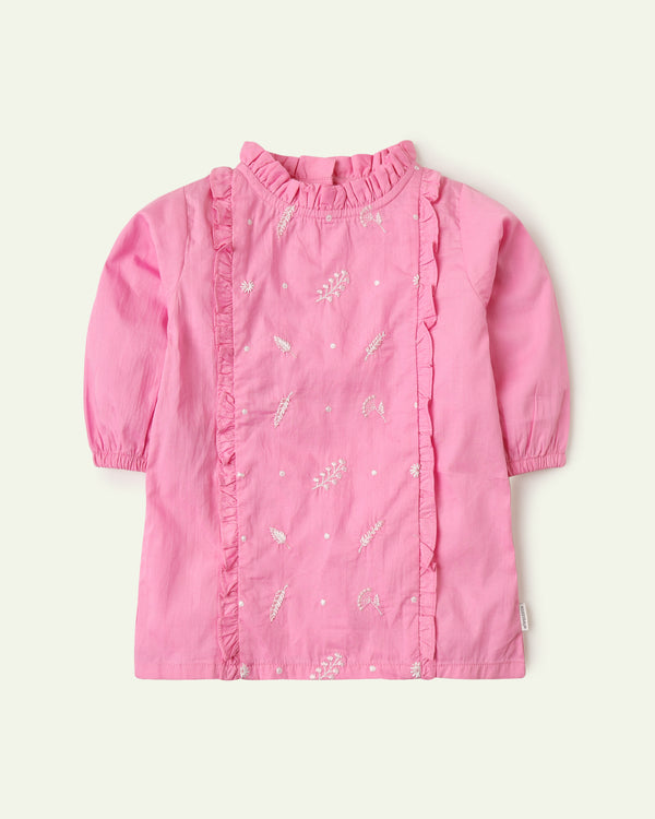 Embroidered Pink Top