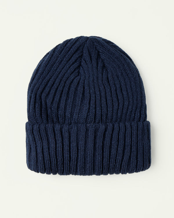 Ribbed Blue Beanie