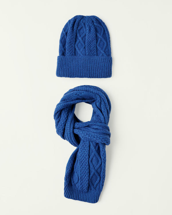 Cable Knit Muffler & Beanie Set