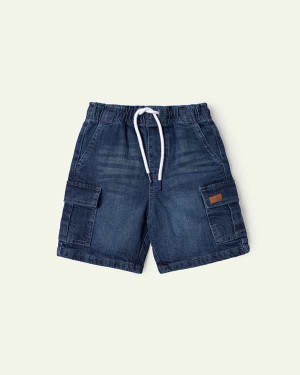 Dark Wash Cargo Shorts