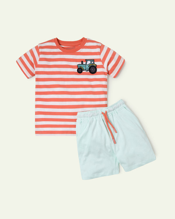 Striped Tractor Set