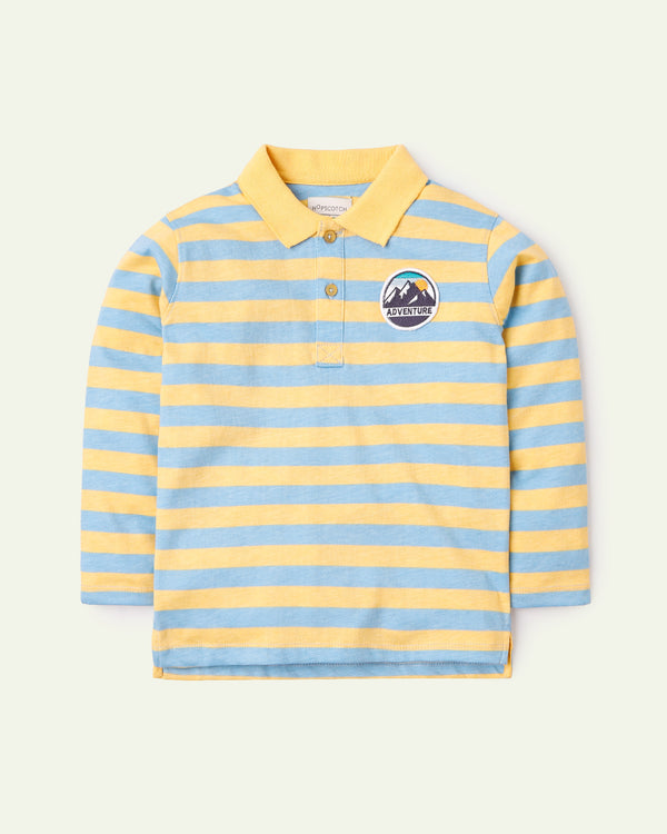 Yellow & Blue Striped Polo