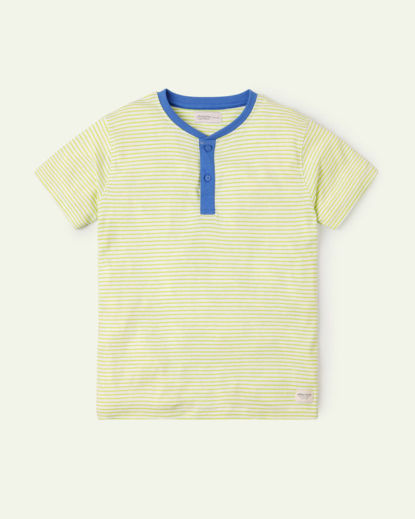 Green & Blue Striped Henley