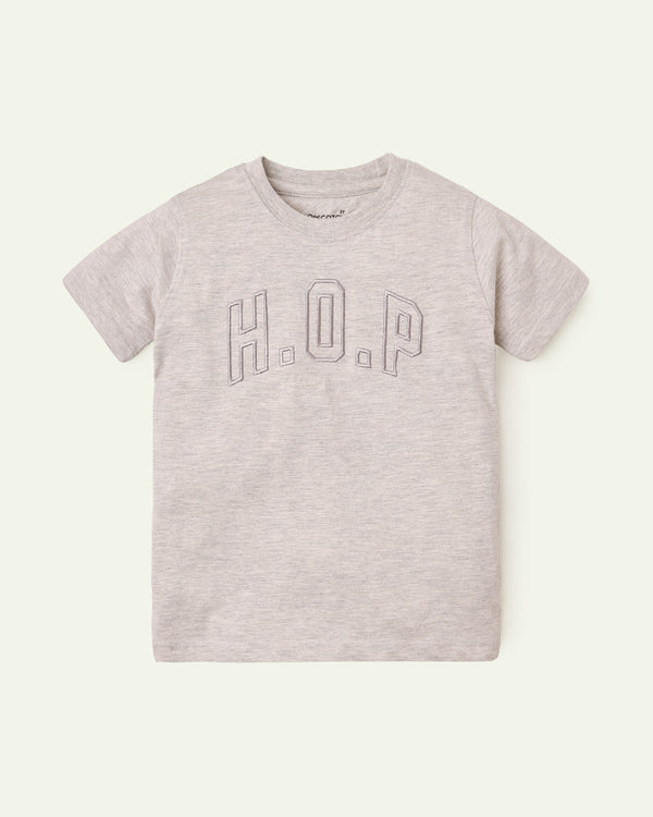 Heather Grey Embroidered T-Shirt