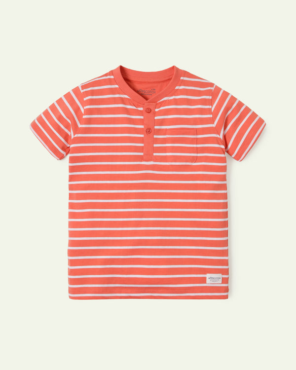 Orange & White Striped Henley