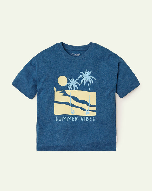 Blue Oversized Beach T-Shirt